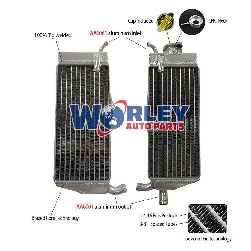 1Worley Aluminum Radiator For 1988-1989 Honda CR250 CR250R CR250 R 1988 1989 88 89