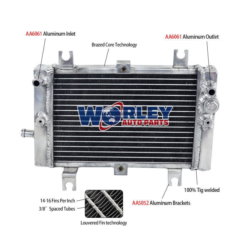 1Worley Aluminum Radiator For Can Am CAN-AM Bombardier DS250 DS 250 2006-2012 2007 2008 2009 2010 2011