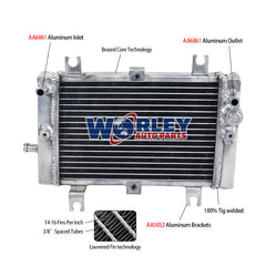 1Worley Aluminum Radiator For Can Am CAN-AM Bombardier DS250 DS 250 2006-2012 2007 2008 2009 2010 2011