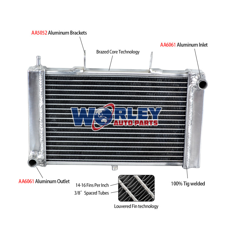 1Worley Aluminum Radiator For Derbi GPR 125 2 Times 2005 2006 2007 2008