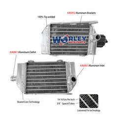 1Worley Aluminum Radiator For KTM 50 SX/ 50SX Mini/ SXS 2012-2023  2020 2019 2018 2017 2016 2015 2014 2013