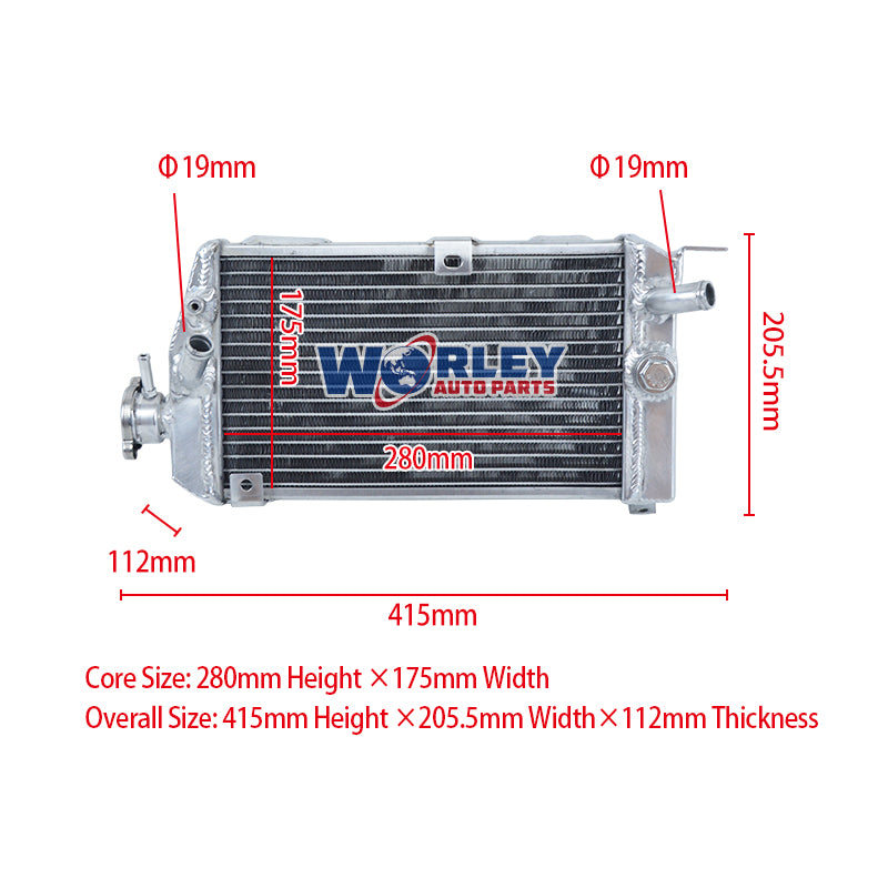 1Worley Aluminum Radiator For Kawasaki KLR 650 KLR650 Camo KL650E 2015- 2018 2016 2017