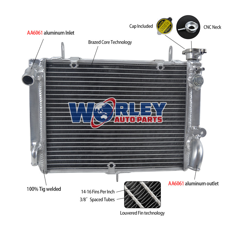 1Worley Aluminum Radiator For Yamaha YZF-R6 R6 1999-2002 2000 2001 99 00 01 02