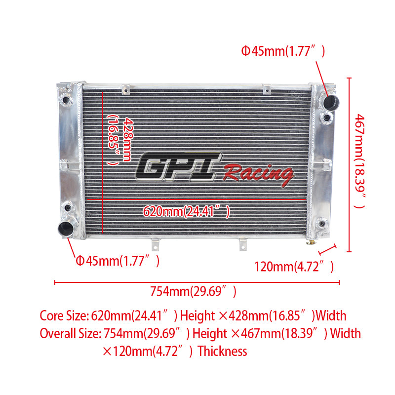 2Wolrey Aluminum Radiator Fit Porsche 928 with 2 Oil Coolers