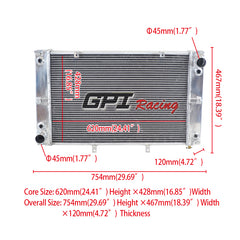 2Wolrey Aluminum Radiator Fit Porsche 928 with 2 Oil Coolers