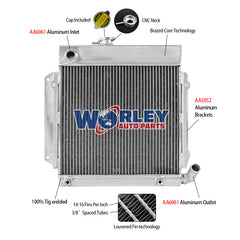 2Wolrey Aluminum Radiator FOR  BMW E10 2002/1802/1602/1600/1502 TII/TURBO 1966-1977 AT 1967 1968 1969 1970 1971 1972 1973 1974 1975 1976