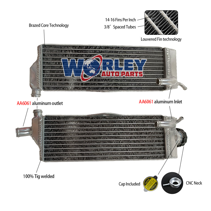 2Worley Aluminum Radiator For 1989 Honda CR500 CR500R CR 500 R 1989 89