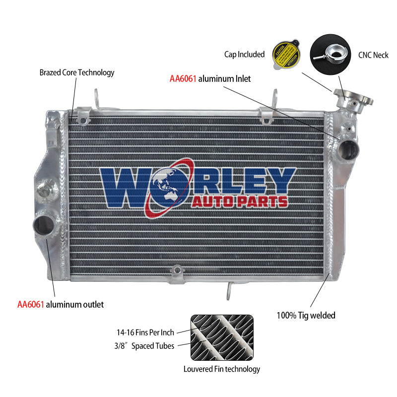 2Worley Aluminum Radiator For Honda CBR1100 CBR1100XX CBR 1100 XX SC35 Super Blackbird 1997-2003