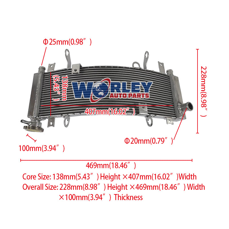 2Worley Aluminum Radiator For Suzuki TL1000R TL-R TL 1000 R 1998-2003 with Cap 1999 2000 2001 2002