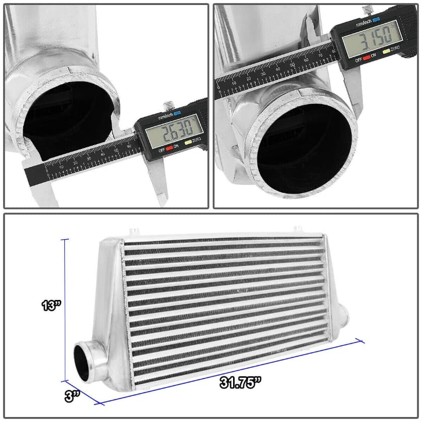 Worely 600x300x70mm Universal FMIC Aluminum Turbo Intercooler 3" Inlet/Outlet 76mm