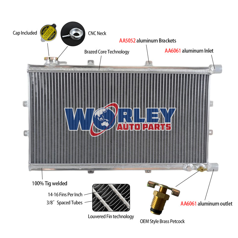 426"×12" Aluminum Universal Radiator Heat Exchanger Water to Air Intercooler+ Cap