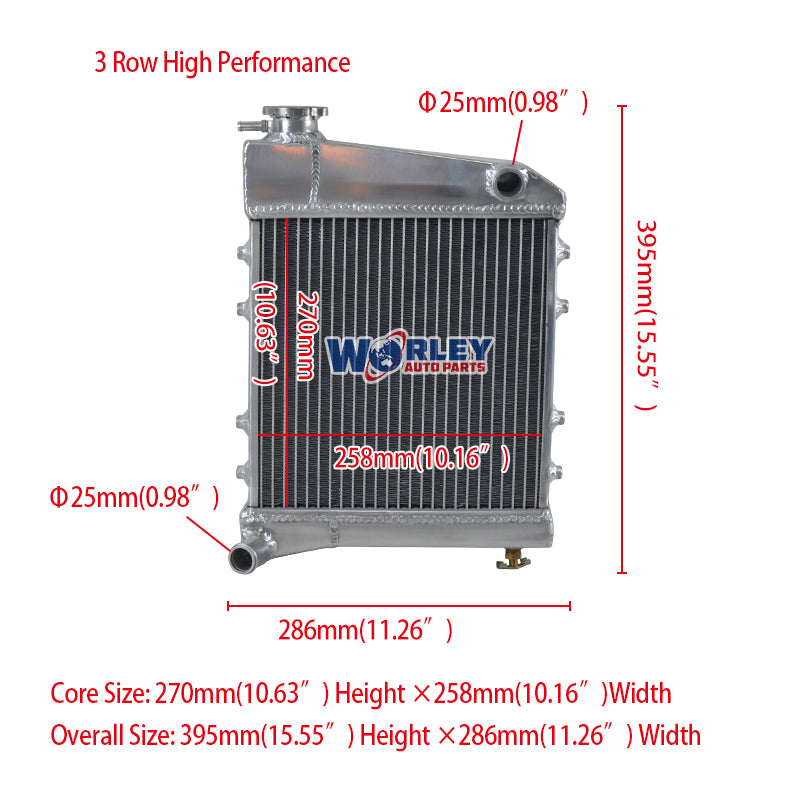 4Wolrey Aluminum Radiator Fits Austin Rover Mini Cooper 850 1000 1100 1275 1959-1991