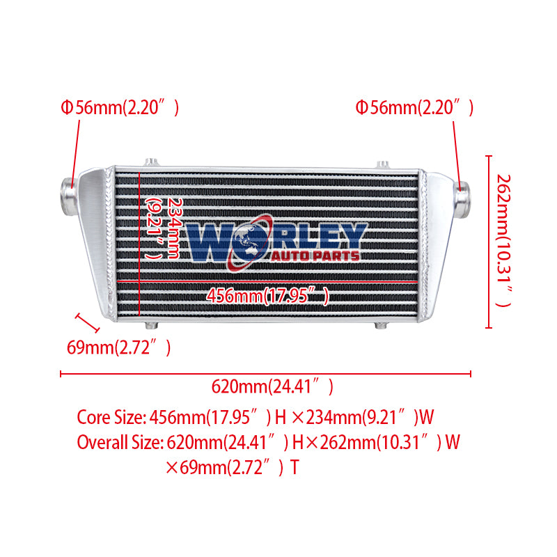 52.2'' In/Outlet 460X230X50mmcore Intercooler For Universal Bar&Plate Front Mount