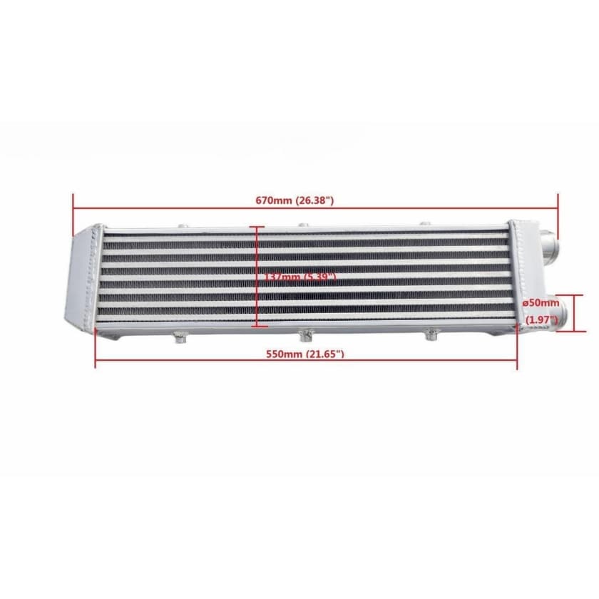 Wolrey 550X140X80mm Universal Turbo Front Mount Aluminum Intercooler