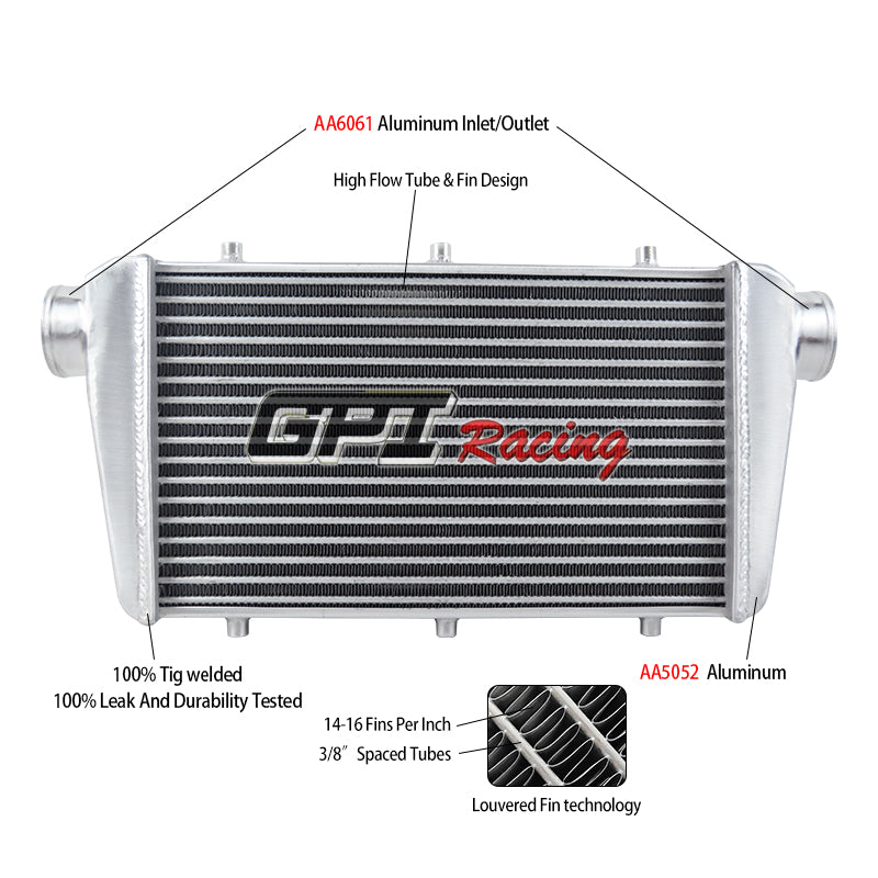 5Wolrey 3'' Inlet/Outlet 650X330X80mm Intercooler For Universal Bar & Plate Front Mount