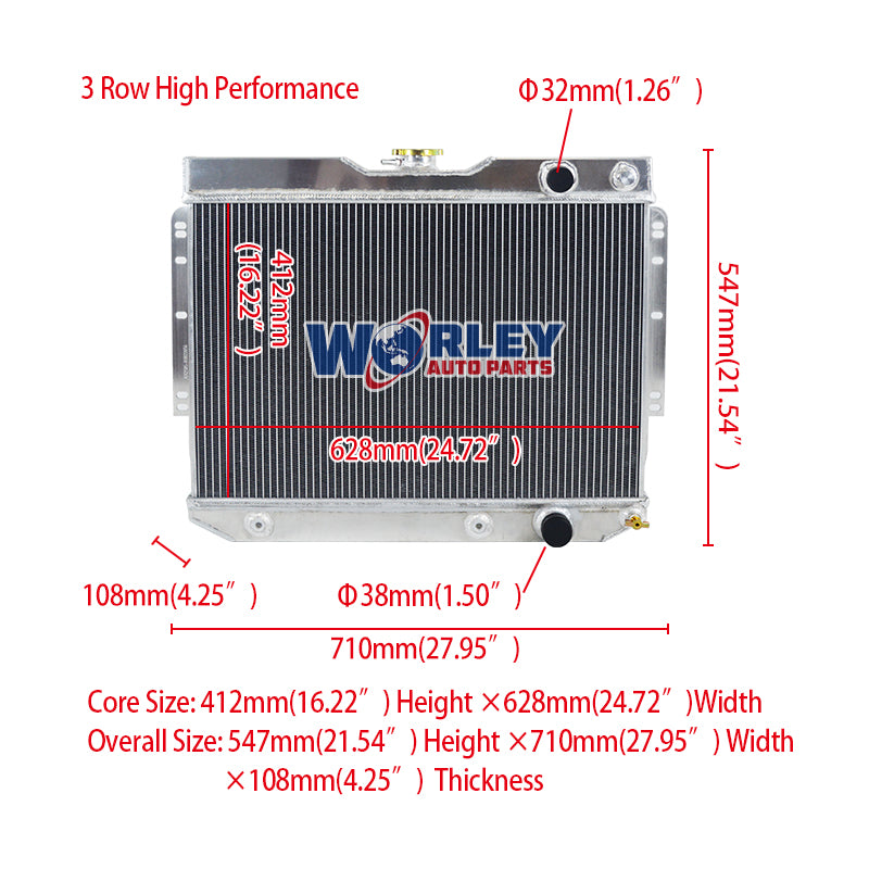 5Wolrey Aluminum Radiator Fits 1964-1965 Chevrolet Chevelle LS Swap 64 65