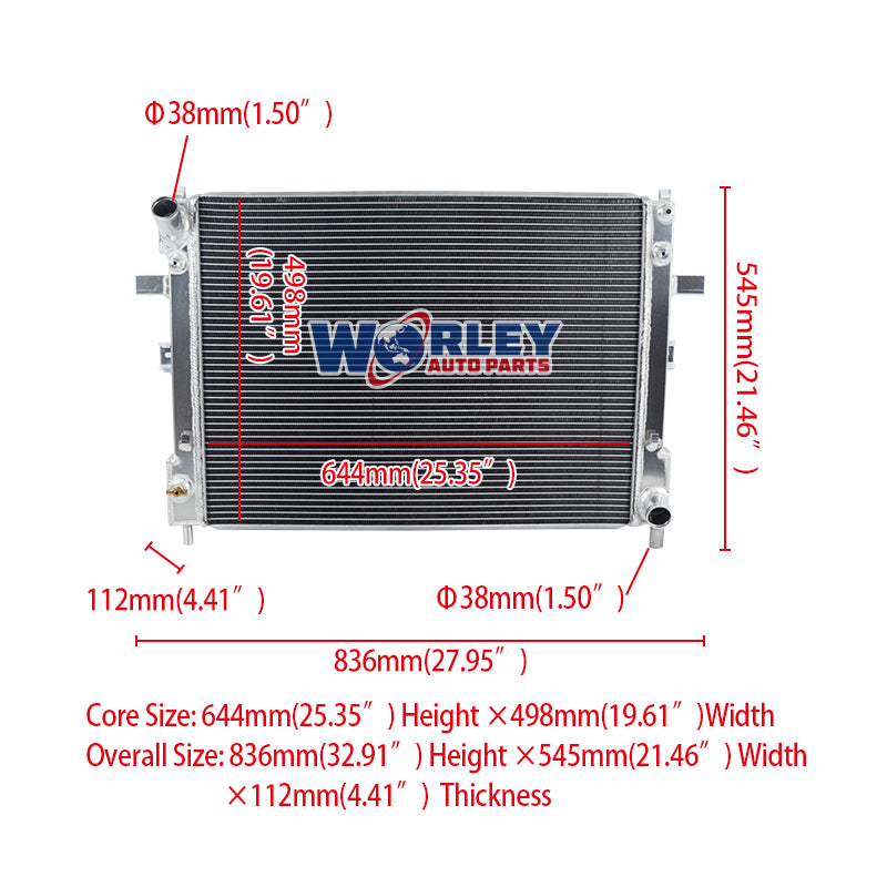 5Wolrey Aluminum Radiator Fits 2002-2005 2003 2004 Ford Crown Victoria Grand Marquis Town Car MT