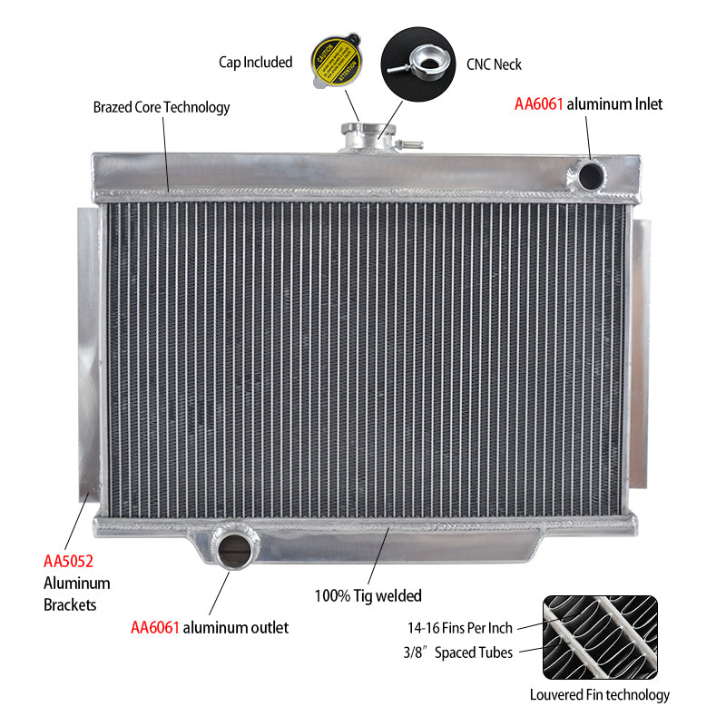 5Wolrey Aluminum Radiator Fits HOLDEN EH/EJ PREMIER V8 SWAP MT 1962-1965 1963 1964
