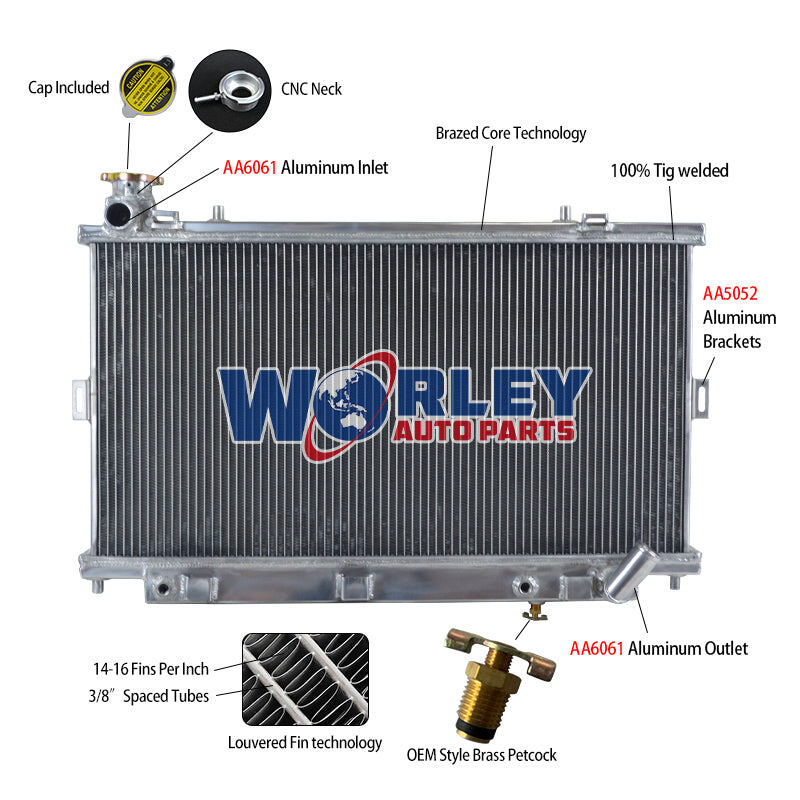 5Wolrey Aluminum Radiator Fits Holden Commodore VE V8 6.0/6.2L HSV ClubSport SS 2006-2013 AT 2007 2008 2009 2010 2011 2012