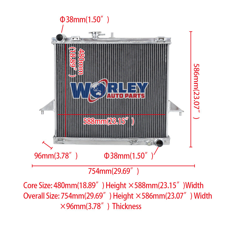 5Wolrey Aluminum Radiator Fits Isuzu/Chevy D-MAX,Holden Rodeo 2.5TDI/RA3.0 Manual M/T