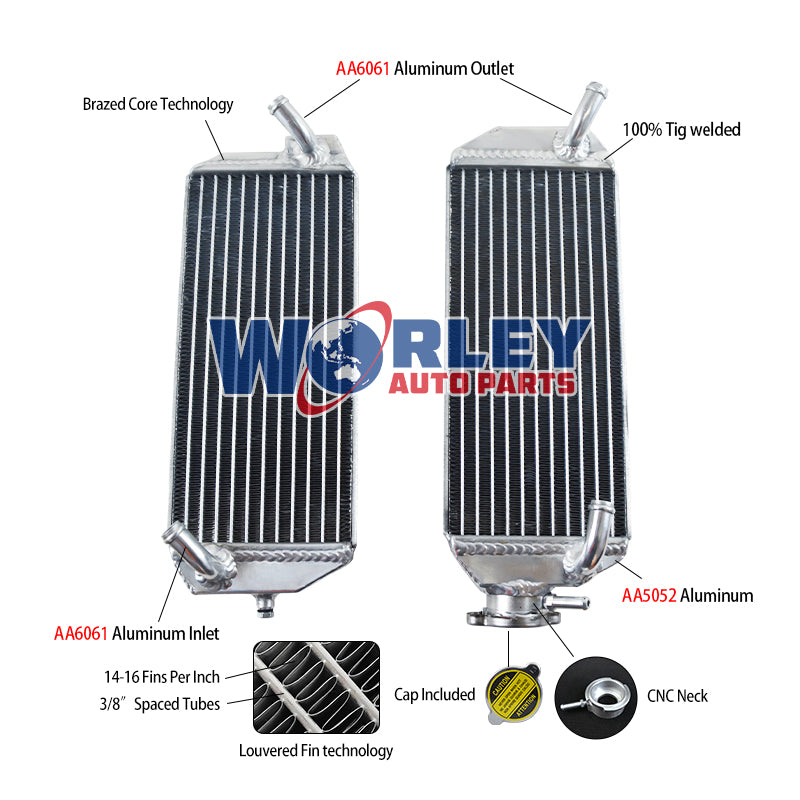 5Worley Aluminum Radiator FOR SUZUKI DRZ400 DRZ400E DRZ 400 E 2000 2001 Y K1