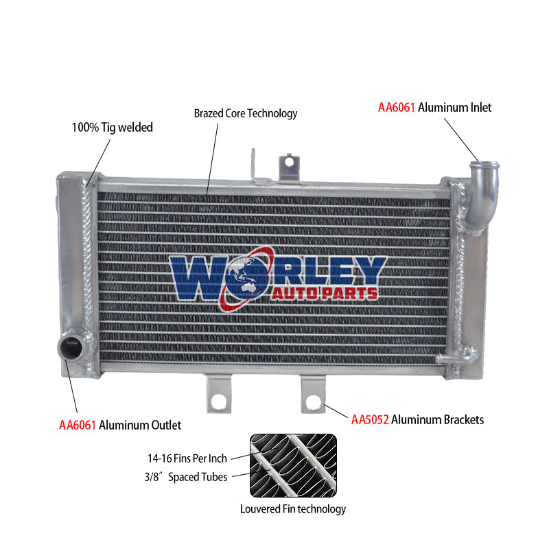 5Worley Aluminum Radiator ForSuzuki GSF1250 Bandit ABS 2007-2014 GSX650F 2008-2016  2009 2010 2011 2012 2013 2014 2015
