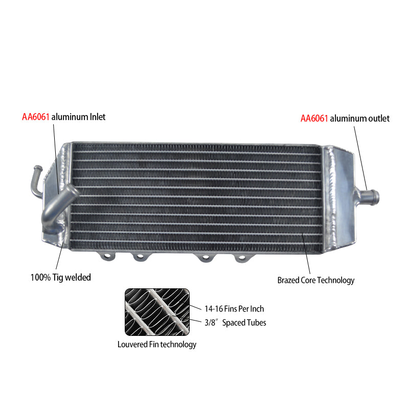 5Worley Aluminum Radiator For Kawasaki KX250F KXF250 KX 250F 06 07 08 2006 2007 2008