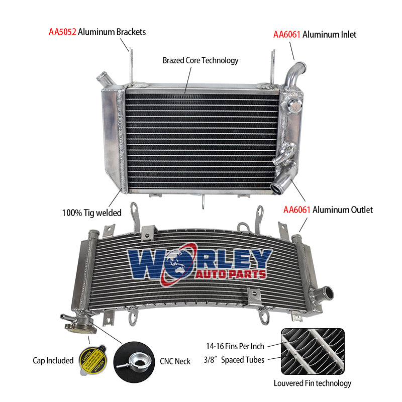 5Worley Aluminum Radiator For Suzuki TL1000R TL-R 1000 1998-2003 1999 2000 2001 2002