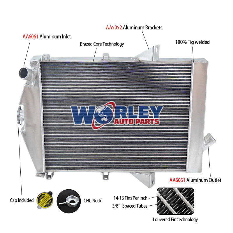 6Wolrey Aluminum Radiator Fit Jaguar XK140 3.4L L6 1955 1956 1957 Manual