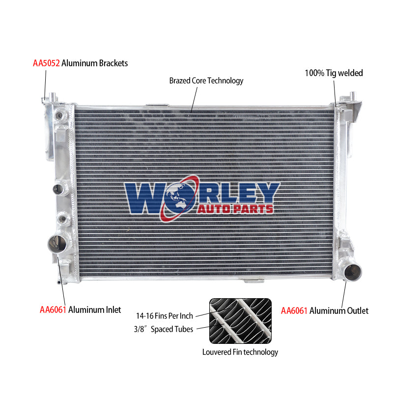 6Wolrey Aluminum Radiator Fit Mercedes Benz W204 C63 AMG 2008-2014 2009 2010 2011