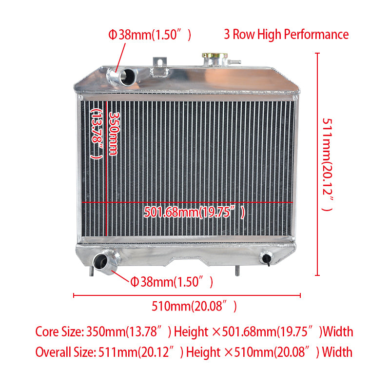 6Wolrey Aluminum Radiator Fits 1941-1952 JEEP Willys 1942 1943 1944 1945 1946 1947 19