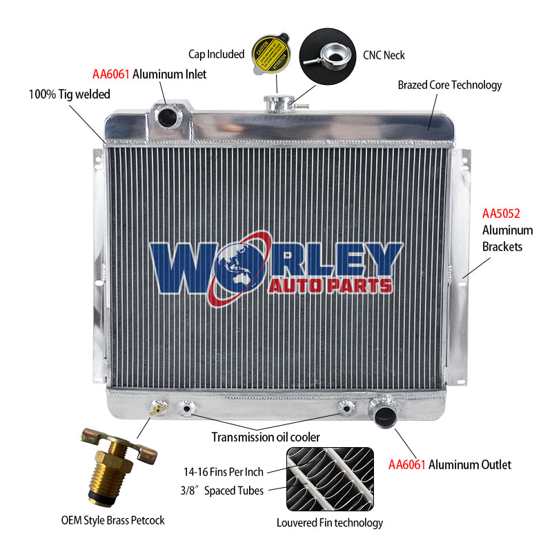 6Wolrey Aluminum Radiator Fits 1959 1960 Oldsmobile 98 Fiesta Super 88 V8 Chevy Engine AT