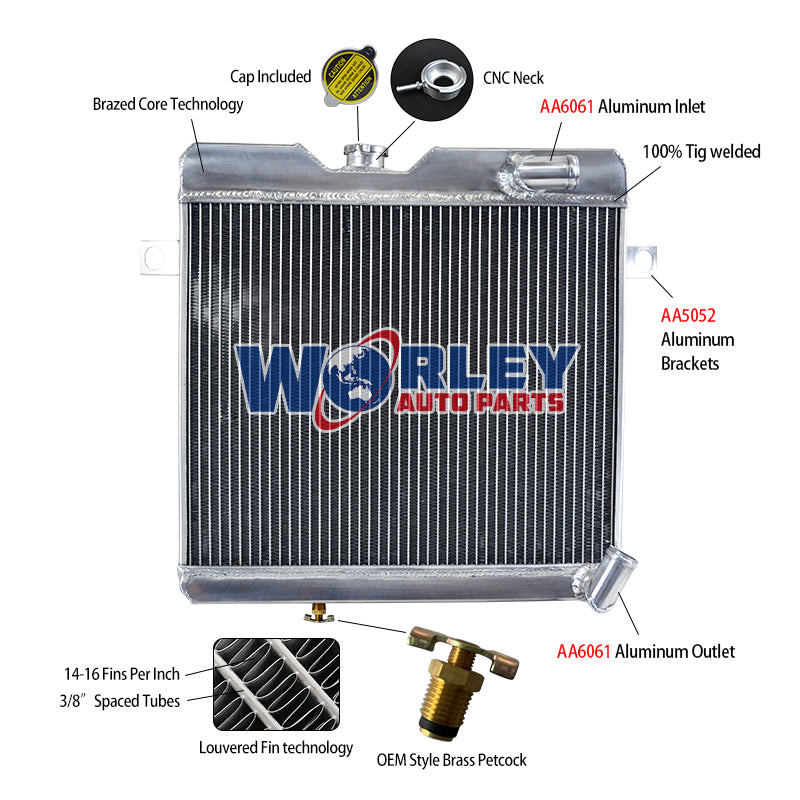 6Wolrey Aluminum Radiator Fits ALFA ROMEO GT 1972-1977 1973 1974 1975 1976 Manual