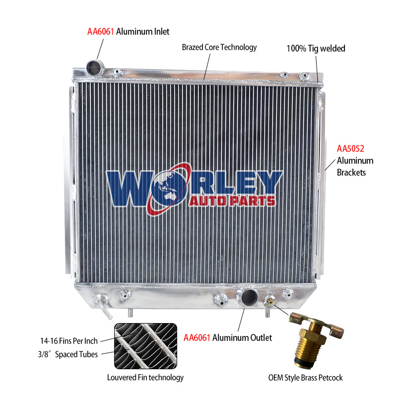 6Wolrey Aluminum Radiator Fits Jeep GRAND CHEROKEE WJ WG 3.1 turbo diesel 1999-2005 AT 2000 2001 2002 2003 2004