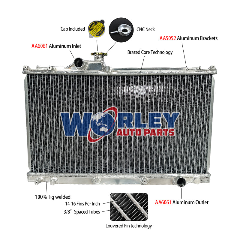 6Wolrey Aluminum Radiator Fits LEXUS IS200 / IS300 2.0 / 3.0 Manual 1999 -2005 2000 2001 2002 2003 2004