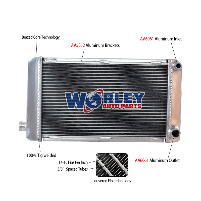 Wolrey Aluminum Radiator Fits MG MIDGET 1500 MT 1974-1980 1977 1978 1979