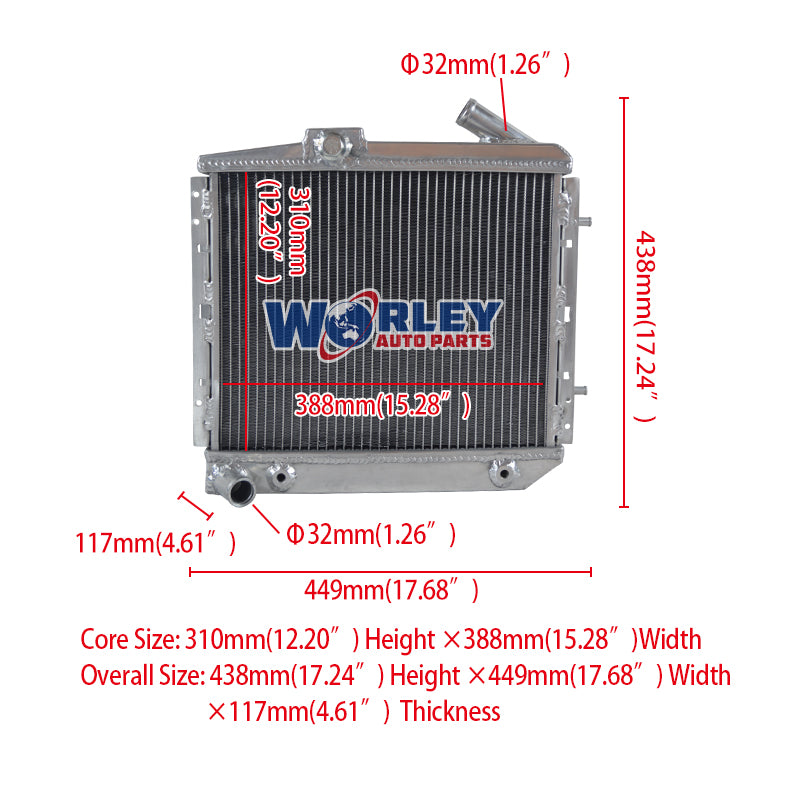 6Wolrey Aluminum Radiator Fits RENAULT 5 SUPER 5/R5 9/11 GT TURBO AT 1985-1991 1986 1987 1988 1989 1990