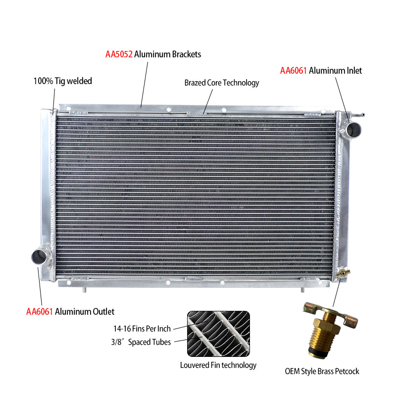 6Wolrey Aluminum Radiator Fits SUBARU IMPREZA CLASSIC GC8 WRX STI 1995-2001 1996 1997 1998 MT