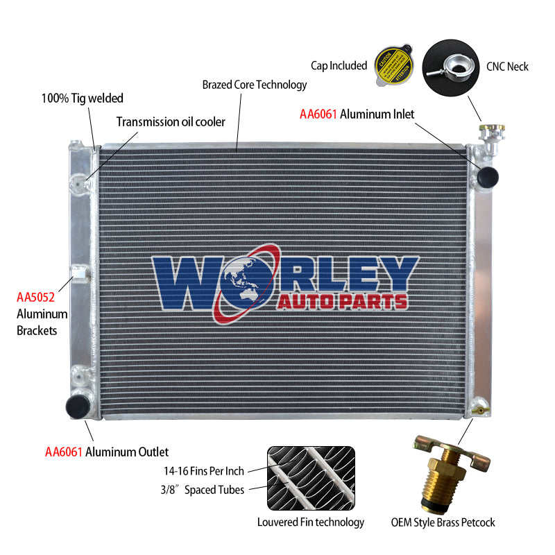 6Wolrey Aluminum Radiator Fits TOYOTA ALPHARD 3.0L V6 MNH10 MNH15 2002-4/2005 2003 2004