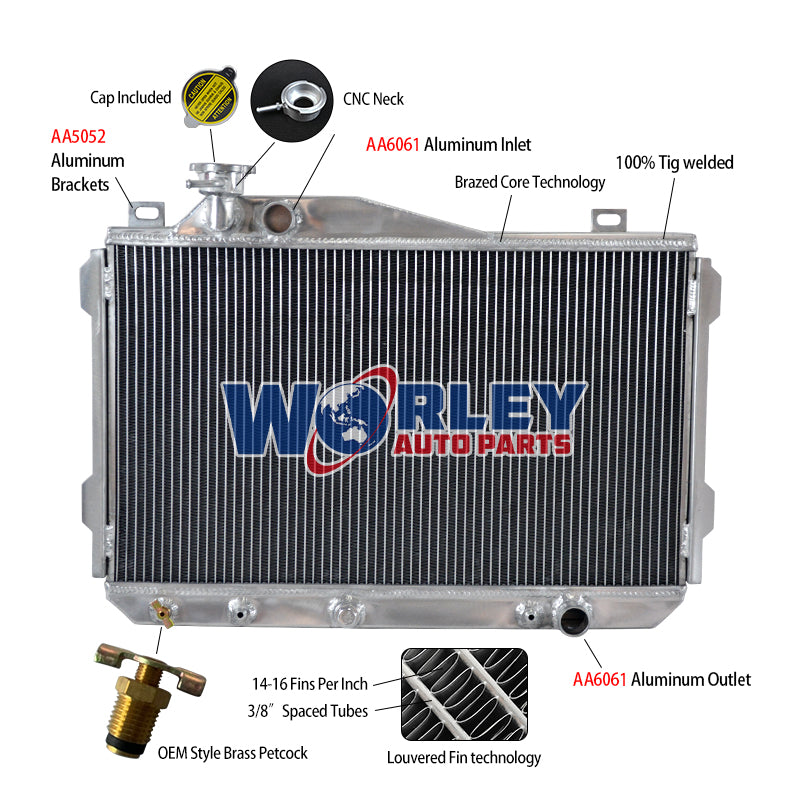 6Wolrey Aluminum Radiator Fits Toyota Celica Supra 2.8L 1982-1985 1983 1984