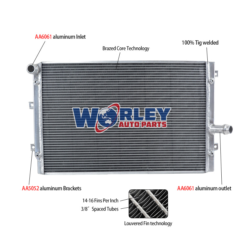 6Wolrey Aluminum Radiator Fits VOLKSWAGEN GOLF GTI MK5 2.0T BPY 2006-2009 2007 2008 MT