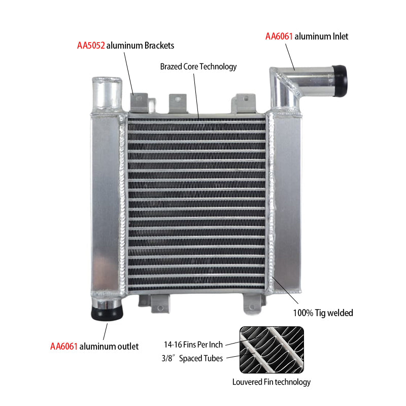 6Wolrey Fit 2006-2012 Hyundai Santa FE CM D4EB Turbo Diesel 2.2L 4cyl Aluminum Intercooler