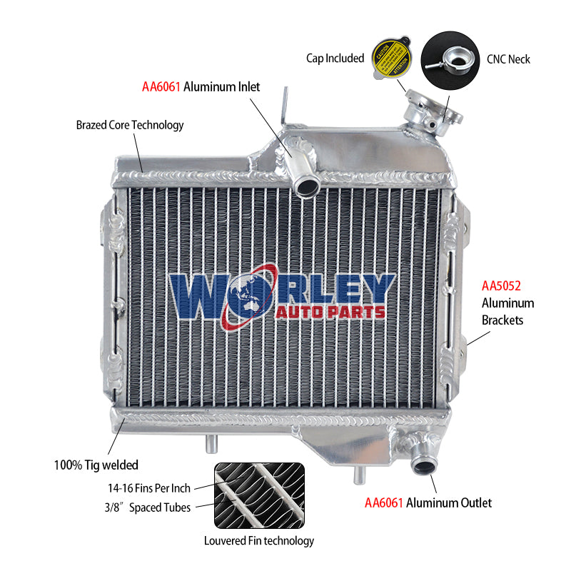 6Worley Aluminum Radiator FOR Yamaha TZM150 1998 TZM 150 1998