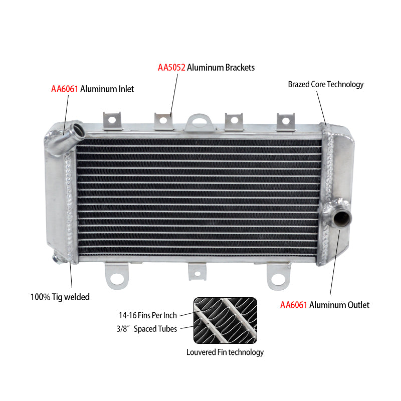 6Worley Aluminum Radiator For Yamaha XJ700X XJ700 XJ 700 Maxim X 1985 1986 85 86