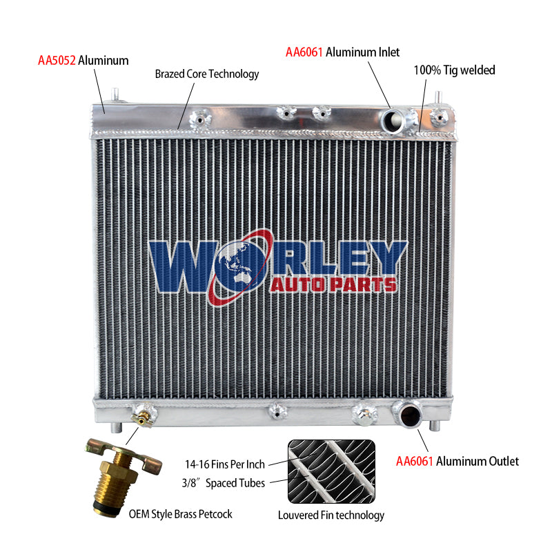 7Wolrey Aluminum Radiator Fits TOYOTA ECHO NCP12/13;SCION XA NCP61;XB NCP31 1NZ-FE 1.5L