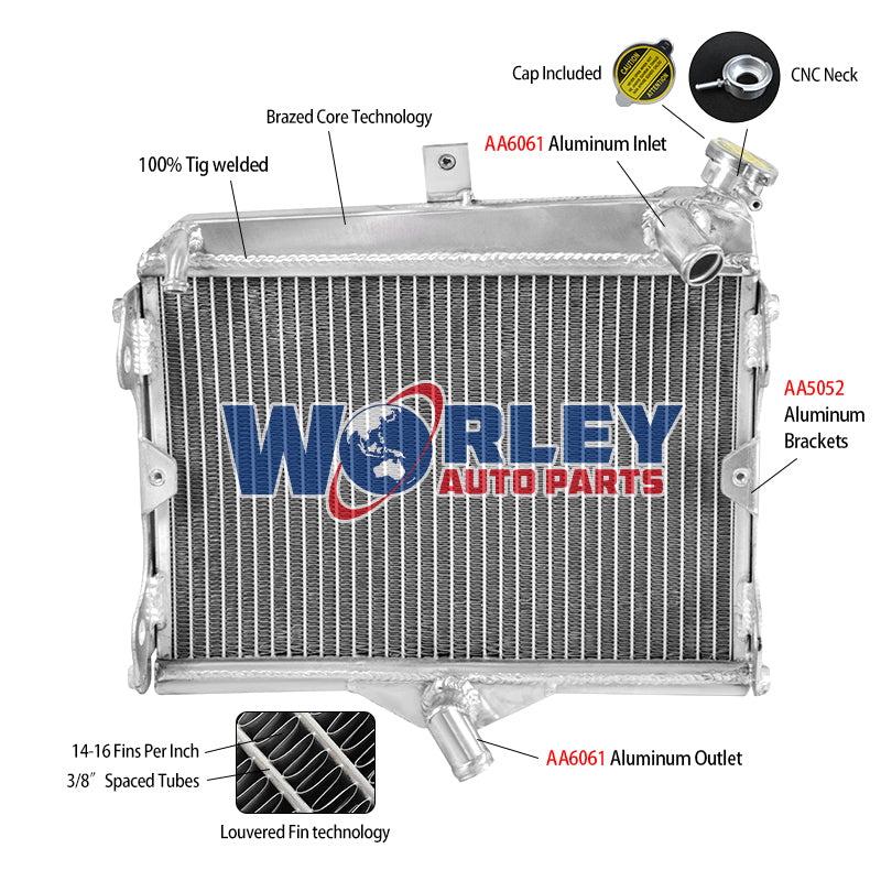 7Worley Aluminum Radiator FOR Yamaha VENTURE ROYALLE XVZ1200 XVZ1300 XVZ 1200 1300 1983-1993 1984 1985 1986 1987 1988 1989 1990 1991 1992 1993