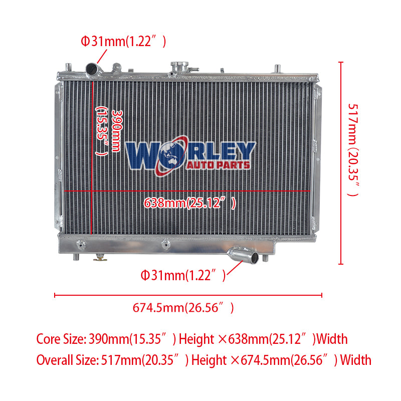 Wolrey Aluminum Radiator Fits Mazda 323 GTX GTR FORD LAZER TX3 1989-1994 BG Alloy Familia MT