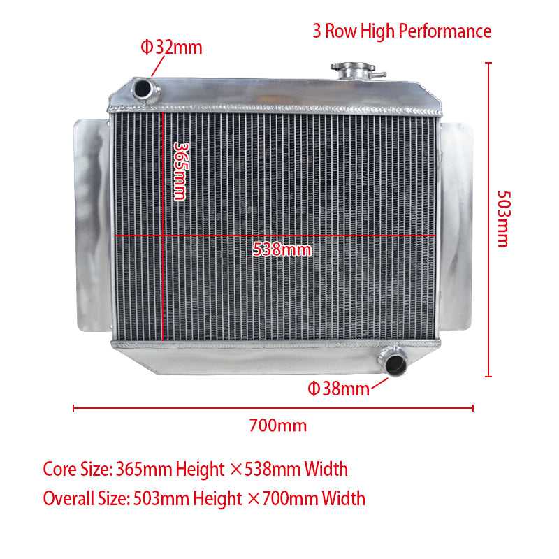 Wolrey Aluminum Radiator Fits Holden Kingwood HG HT HK HQ HJ HX V8 Manual 1966-1971