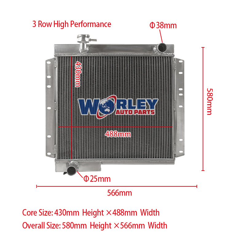 Wolrey Aluminum Radiator Fits Toyota Land Cruiser BJ40/BJ41/BJ43/BJ44 B 3.0/3.2 DIESEL 1974-1980 1975 1976 1977 1978 1979