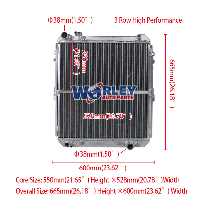 Wolrey Aluminum Radiator Fits Toyota Hilux surf KZN130 1KZTE 3.0L Turbo Diese 1993-1996 AT